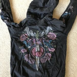 VEUC sinful zip-up with rhinestones